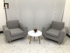 P1 Ghế sofa đơn 1 người ngồi NS04 xám trắng cho phòng khách