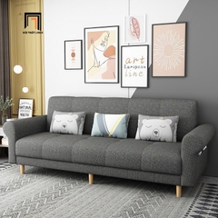 G4 Ghế sofa giường nằm tay cong GB112 Beiro 2m1 xanh lá vải nỉ