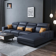 B3 Ghế sofa góc L cao cấp GT258 Zion 3m x 1m6 gật gù da công nghiệp