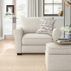 D5 Bộ ghế sofa phòng khách màu trắng kem KT2 Carey sang trọng