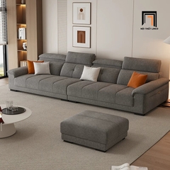 C1 Ghế sofa băng nỉ BHQ6 Farrow kê đầu gật gù 2m6 cho gia đình