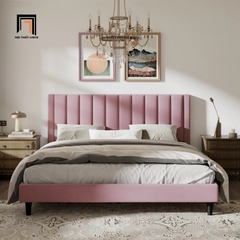 B3 Giường ngủ bọc vải nhung nỉ GN21 Will 1m6 x 2m màu xanh lá
