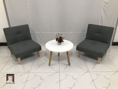 S2 Ghế sofa đơn nhỏ gọn 60cm NS01 màu xám đậm vải bố