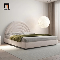 Giường ngủ hình trăng tròn GN34 Bartley vải nhung nỉ
