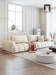 C1 Ghế sofa văng 2m4 đẹp BT270 Muranso màu trắng kem trang trí tiệm