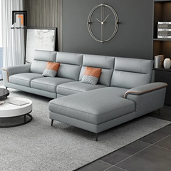 Bộ ghế sofa góc L da công nghiệp GT82 Yangchu 3m x 1m6 sang trọng