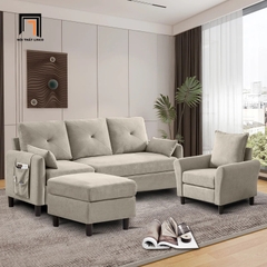H2 Bộ ghế sofa phòng khách giá rẻ KT126 Penelopa màu xám vải nỉ