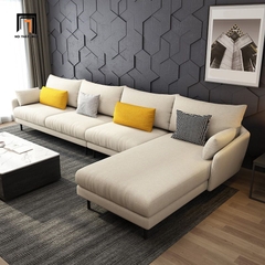 E5 Bộ ghế sofa góc L hiện đại GT225 Wettin 3m x 1m6 xám muối tiêu