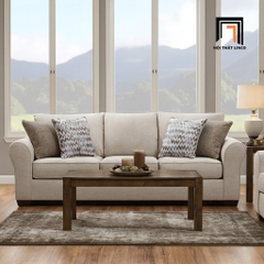 D5 Bộ ghế sofa phòng khách màu trắng kem KT2 Carey sang trọng