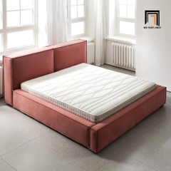 Giường ngủ cao cấp GN39 Ellia màu hồng vải nhung nỉ