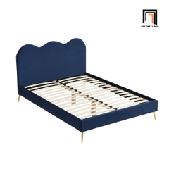 I1 Giường bọc nệm mút mềm GN68 Gidea vải nhung xanh đậm