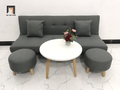 F4 Bộ ghế sofa giường nằm gấp gọn SFG dài 1m72 xám lông chuột