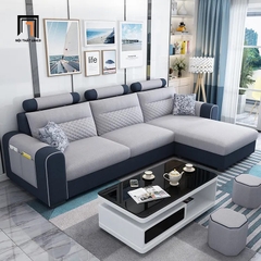 A1 Bộ ghế sofa góc L đẹp GT86 Jiangsu 2m4 x 1m6 phối màu vải nỉ