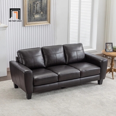 D1 Sofa băng cong da Pu nâu đậm BT125 Lakischa 2m1 sang trọng