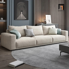 E1 Bộ ghế sofa góc L giá rẻ GT143 Omaha 2m3 x 1m6 vải nhung xám
