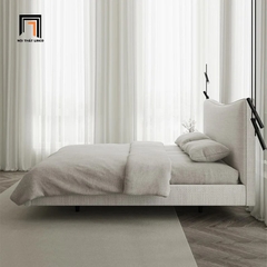 Giường ngủ hiện đại 1m6 x 2m GN49 Altresha vải xám trắng