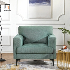 G2 Ghế sofa đơn vải nỉ xanh ngọc DT78 Blennie cho góc phòng ngủ