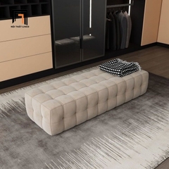 U1 Ghế sofa dài 1m8 x 55cm SB26 Andrews vải nhung be cao cấp
