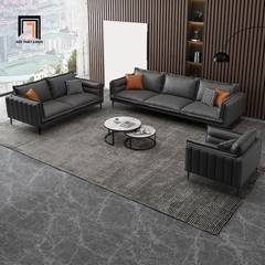 D2 Ghế sofa đơn văn phòng làm việc DT65 Cafin da Pu xám đậm