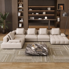 E1 Sofa U UT50 Jobee Dài 3m5 Phối Màu Xám Trắng Tinh Tế