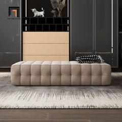 U1 Ghế sofa dài 1m8 x 55cm SB26 Andrews vải nhung be cao cấp