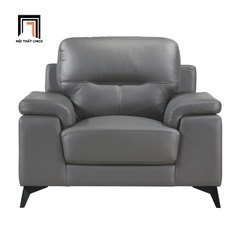 H1 Bộ ghế sofa da công nghiệp xám KT46 Mahler phòng khách cao cấp