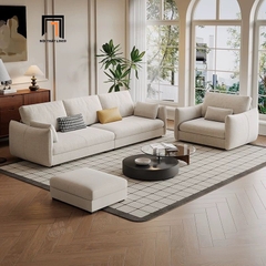 Bộ 2 ghế sofa phòng khách gia đình KT150 Lacon xám trắng giá rẻ