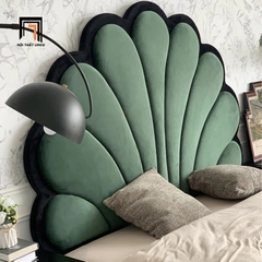 Giường ngủ tân cổ điển GN51 Jeriel 1m6x2m bọc vải nhung