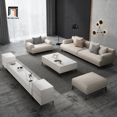 F2 Set ghế sofa phòng khách hiện đại KT32 Orren vải nỉ màu kem