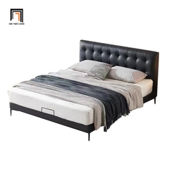 Giường ngủ da simili màu đen GN79 Kirk kiểu dáng hiện đại