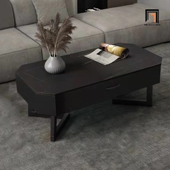 P2 Bàn sofa dài 1m mặt đá lục giác BSF42 Khame hộc kéo nhỏ xinh