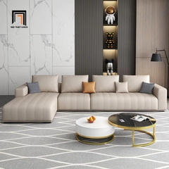 C3 Bộ ghế sofa góc da công nghiệp xám GT170 Flin 3m x 1m6 sang trọng