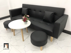 I4 Set ghế sofa giường gấp gọn 2m GBL2 da Pu màu đen giá rẻ