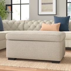 D5 Bộ ghế sofa phòng khách màu trắng kem KT2 Carey sang trọng