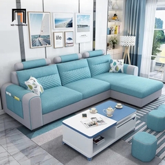 A1 Bộ ghế sofa góc L đẹp GT86 Jiangsu 2m4 x 1m6 phối màu vải nỉ