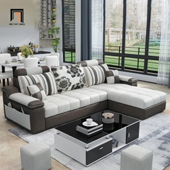 C3 Bộ ghế sofa góc L phối màu trẻ trung GT107 Slopy 2m4 x 1m6 đẹp