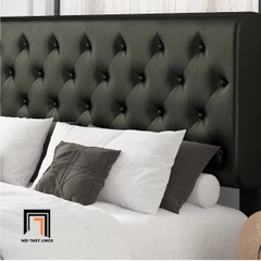 Giường ngủ bọc simili GN13 Amolife giật nút màu đen