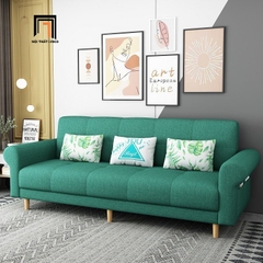G4 Ghế sofa giường nằm tay cong GB112 Beiro 2m1 xanh lá vải nỉ