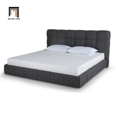 F2 Giường ngủ vải nỉ xám đậm GN111 Smoky chia ô múi nổi bật