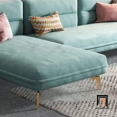 F1 Bộ ghế sofa vải nhung đẹp GT55 Velor 2m4 x 1m6 màu xám trắng