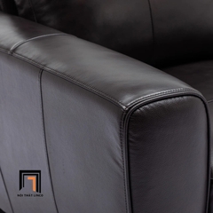 D1 Sofa băng cong da Pu nâu đậm BT125 Lakischa 2m1 sang trọng