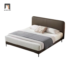 Giường ngủ sang trọng GN78 Inez da công nghiệp nâu
