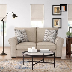D5 Bộ ghế sofa phòng khách màu trắng kem KT2 Carey sang trọng