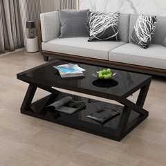 I2 Bàn sofa mặt kính cường lực BSF2 Trestle 1m 2 tầng giá rẻ