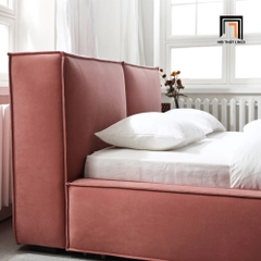 Giường ngủ cao cấp GN39 Ellia màu hồng vải nhung nỉ