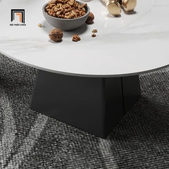 I2 Bàn sofa mặt đá tròn 60 BSF29 Lammo cho sảnh chờ tiệm shop