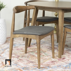 Bộ bàn ăn gỗ hình tròn giá rẻ 44-KH4-G12-B93 4 ghế ngồi nhỏ gọn