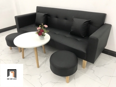 I4 Set ghế sofa giường gấp gọn 2m SFGTV da Pu màu đen giá rẻ