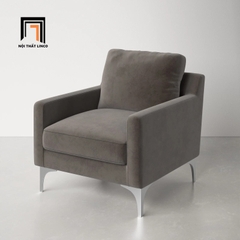 E3 Ghế sofa đơn vải nhung xám đen DT6 Jones cho phòng khách