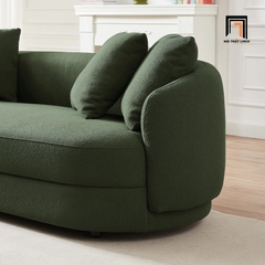 B5 Ghế sofa băng cong xanh lá BT181 Angie dài 2m vải nỉ sảnh chờ